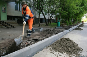 Установка бордюрів та поребриків